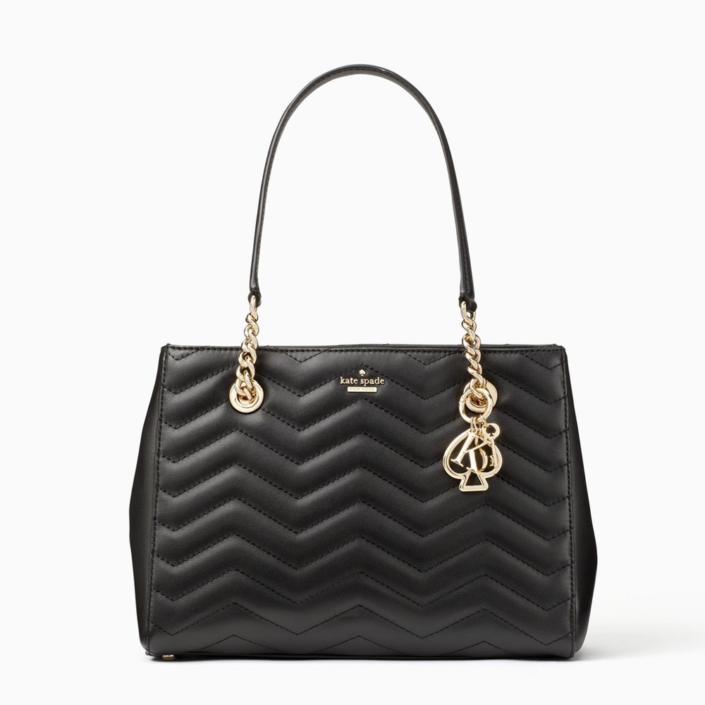 NWT Authentic KateSpade Courtnee Chevron Bag Black